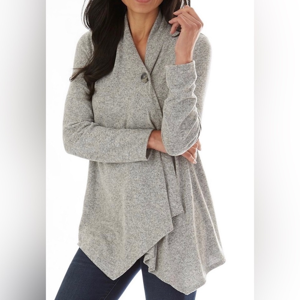 Apt. 9 button front drape cardigan